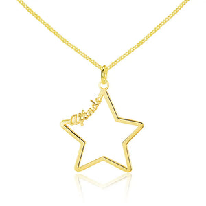 Stainless Steel Star Name Necklace Rose Necklace