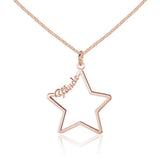 Stainless Steel Star Name Necklace Rose Necklace