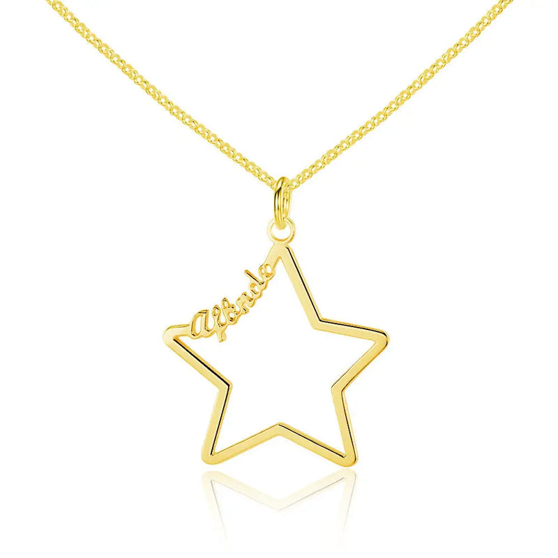Stainless Steel Star Name Necklace Rose Necklace