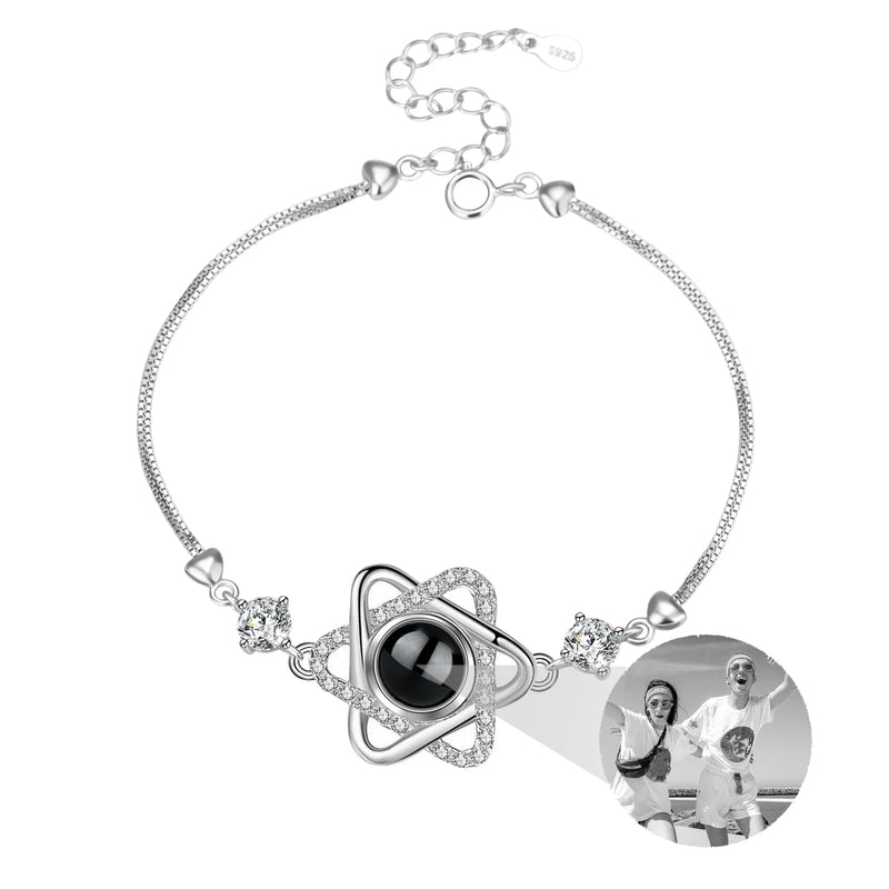 Personalized Name Photo Bracelet Woman 100 Languages Bracelet Memory Bracelet