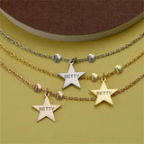 Personalized Name Pentagram Necklace Stainless Steel Star Pendant