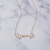 Personalized Stethoscope Heart Necklace for Women