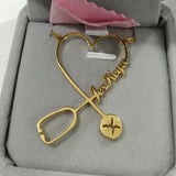 Stethoscope Name Necklace Personalized Pendant Collar Choker