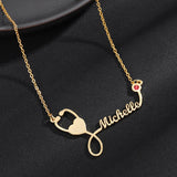 Stethoscope Name Necklace Stainless Steel Chain Necklaces For Women