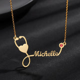 Stethoscope Name Necklace Stainless Steel Chain Necklaces For Women