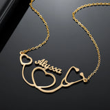 Stethoscope Name Necklace Stainless Steel Chain Personalized Gift