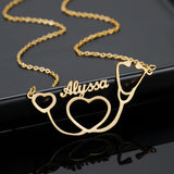 Stethoscope Name Necklace Stainless Steel Chain Personalized Gift