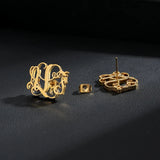 Monogram Name Stud Earrings Personalized Jewelry