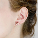 Monogram Name Stud Earrings Personalized Jewelry