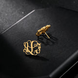 Monogram Name Stud Earrings Personalized Jewelry