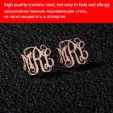Monogram Name Stud Earrings Personalized Jewelry