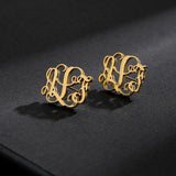 Monogram Name Stud Earrings Personalized Jewelry