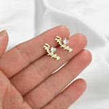 Stud Earrings Stainless Steel Rhinestone Heart Zircon Unique Jewelry Gift