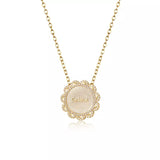 Sunflower Pendant Necklace With Diamond Personalized Name Necklaces