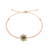 Sunflower Projection Photo Bracelet Flower Shape Memorial Jewelry For Women