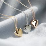 Love Heart Necklace Photo Box Locket Pendant Couple Jewelry Gift