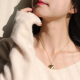 Love Heart Necklace Photo Box Locket Pendant Couple Jewelry Gift