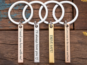 Personalized Stainless Steel Name Keychain for Women Men