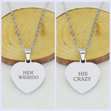 Personalized Stainless Steel Heart Star Pendant Necklace