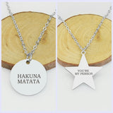 Personalized Stainless Steel Heart Star Pendant Necklace