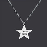 Personalized Stainless Steel Heart Star Pendant Necklace