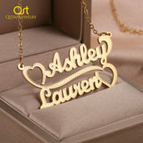 Textured Script Font Name Necklace Personalized Stainless Steel Pendant