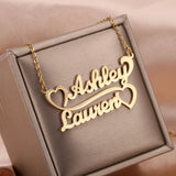 Textured Script Font Name Necklace Personalized Stainless Steel Pendant