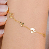 Three Letters Bracelet Personalized Stainless Steel Nameplate Pendant