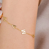 Three Letters Bracelet Personalized Stainless Steel Nameplate Pendant
