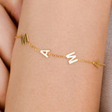 Three Letters Bracelet Personalized Stainless Steel Nameplate Pendant