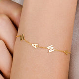 Three Letters Bracelet Personalized Stainless Steel Nameplate Pendant