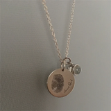 Personalized Fingerprint Necklace Custom Name Pendant Jewelry