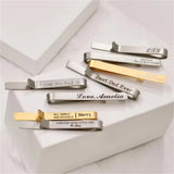 Personalized Name Logo Tie Clip Stainless Steel Jewelry Valentines Gift