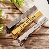 Personalised Stainless Steel Tie Clip Men's Initials Suit Groomsmen Gift