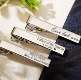 Personalised Stainless Steel Tie Clip Men's Initials Suit Groomsmen Gift