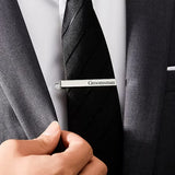 Personalised Stainless Steel Tie Clip Men's Initials Suit Groomsmen Gift