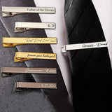 Personalised Stainless Steel Tie Clip Men's Initials Suit Groomsmen Gift