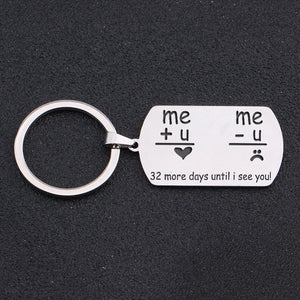 Time Couple Keychain Long-distance Love Dog Tag Keyring