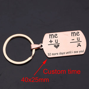Time Couple Keychain Long-distance Love Dog Tag Keyring