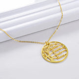 Tree 1-6 Names Necklace Stainless Steel Nameplate Pendant