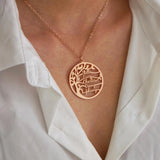 Tree 1-6 Names Necklace Stainless Steel Nameplate Pendant