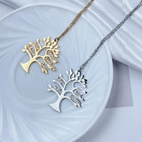 Custom Tree Of Life Name Necklace Personalized Stainless Steel Pendant