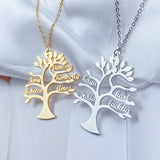 Custom Tree Of Life Name Necklace Personalized Stainless Steel Pendant