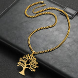 Family Tree Necklace Personalized Pendant Stainless Steel Chain Parents Gift