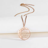 Personalized Tree of Life Necklace Stainless Steel Family 1-4 Names Pendant