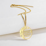 Personalized Tree of Life Necklace Stainless Steel Family 1-4 Names Pendant