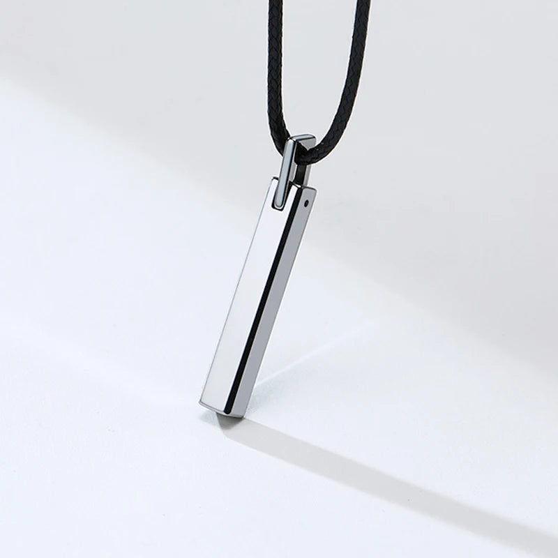 Personalized Tungsten ID Necklace Pendant for Men Women