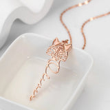 Personalized Turtle Fox Name Necklace Geometry Animal Pendant