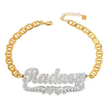 Personalized Two Hearts Name Bracelet for Women