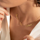 Personalized Stainless Steel Infinite Charm Pendant Couple Necklace